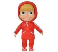 Set poupee masha tenue rouge 21 cm + 1 carte animaux - poupée corps souple - licence masha et michka - jouet enfant Rouge