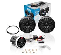 Set pour Boss Audio Systems MCKGB350B.6 1 kit Marin avec récepteur stéréo Bluetooth AM/FM étanche, Une Paire d'enceintes MR6B 16,5 cm 90 Watts rms 180 Watts Max, Une antenne dipôle, 1 kit