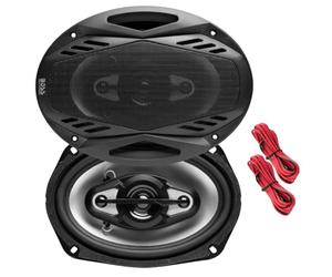 Set pour Boss Audio Systems NX694 2 Enceintes coaxiales 4 Voies 6 x 9, 15,2 x 22,9 cm, 400 Watts rms 800 Watts Max, pour Voiture, la Paire + grilles et câbles d'installation offerts