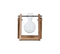 Set pour boutures avec 1 flacon en verre et bois - Beige/transparent - L 13,6 x P 6,5 x H 14,5 cm