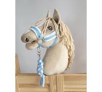 Set pour Hobby Horse A3 : Couverture + Cache-Oreilles. L'ensemble ne Comprend Pas Les Chevaux. Blanc et Bleu Ciel.