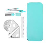 Set pour l'école, ensemble de mathématiques, compas, règle avec boîte en fer, 7 boussoles de mathématiques, fournitures pour étudiants, rapporteur et boussole pour dessins et dessins