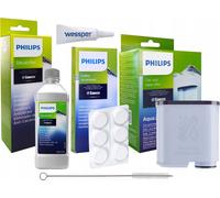 Set pour machine à café Philips Saeco : filtre à eau CA6903, détartreur CA6700, pastilles CA6704, graisse pour encoches et graisse pour tampons 5g