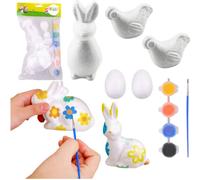 Set pour peindre des décorations en polystyrène lapin 2 œufs 2 peintures pour poules