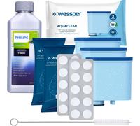 Set pour Saeco Philips Wessper 3 pcs, Cleaneo 10tab, CA6700/10 CA6903 CA6704 - Filtre de rechange Aquaclean - Détartrant pour machines à café Philips Saeco