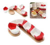 Set pour servir l'apéritif, canne en bonbon - 4 bols