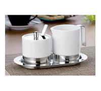Set pour sucre et crème - Esmeyer - Adam - 5 pièces - Porcelaine - Acier - Lave-vaisselle compatible