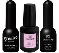 Set Premium - Hard Base Coat Et Top Coat Vernis Semi Permanent - Builder Gel Uv Bbio Milky Pink 15ml - Formule Pure Sans Hema - Pour Le Renforcement Et Construction De L¿Ongle Naturel
