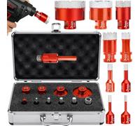Set professionnel de couronnes de perçage diamantées pour carrelage 9 pces. Set de forets à carrelage en grès cérame granit en coffret 6 / 8 / 10/ 12 / 20 / 30 / 35 / 50 / 68mm Forets à carrelage diam