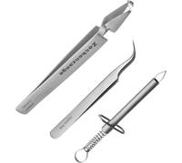 Set professionnel de pinces à tiques en acier inoxydable (3 pièces) - Pince à tiques précise