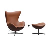 Set promo fauteuil + repose-pied L'Oeuf/Egg™ cuir gratuit black aluminium base