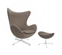 Set promo fauteuil+repose-pied L'Oeuf/Egg™ étoffe satin polished aluminium base