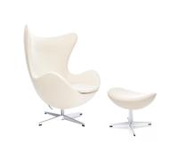Set promo fauteuil+repose-pied L'Oeuf/Egg™ étoffe satin polished aluminium base