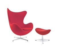 Set promo fauteuil+repose-pied L'Oeuf/Egg™ étoffe satin polished aluminium base