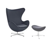 Set promo fauteuil+repose-pied L'Oeuf/Egg™ étoffe satin polished aluminium base