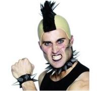 Set Punk Caoutchouc Collier Et Bracelet Piques - Noir - Taille Unique noir G