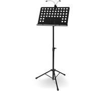 Set Pupitre D’Orchestre McGrey Avec Lampe LED, 5 cm x 34, 5 cm x 5 | Pupitre d’orchestre avec pinces à partitions, Tablette en tôle perforée amovible, Pince d’inclinaison extra ferme, 5 cm x 34