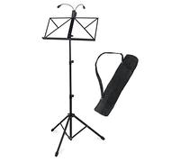 Set Pupitre De Partition Kirstein Avec Lampe LED, Longueur plié: 53 cm | Pupitre en version lourde et stable, Hauteur réglable (bord inférieur du support): 44 - 113 cm, Profondeur du support: 4 cm