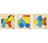 set puzzle 15 cm multicolore 3 pièces