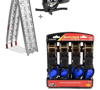 Set: Rampe de chargement +bloque roue Easy Plus + Sangle Set