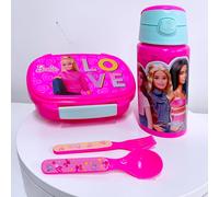 Set Récipient Repas Boîte Boite de Déjeuner + Bouteille Aluminium Avec Paille