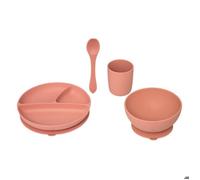 Set repas enfant rose terracotta 20x20cm