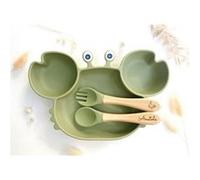 Set repas et couverts en forme de crabe pour Enfant (Olive) Vert G