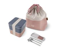 Set repas lunch box 2 étages 1,7L + sac de transport + couverts Monbento