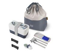 Set repas lunch box 2 étages 1L bleu Nordic + accessoires Monbento
