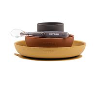 Set Repas Silicone Ocre Et Terracota - Nattou