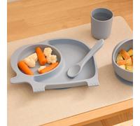 Set repas vaisselle 4 pièces enfant bleu gris TU