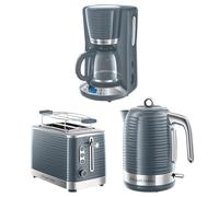 Set Russell Hobbs Inspire gris: Cafetière Filtre Programmable 24393-56 + Grille Pain XL 24373-56 + Bouilloire électrique Design et Performance 24363-70