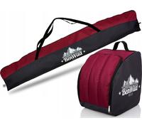 Set sac à chaussures de ski + sac à skis Set de ski 180 cm Cordura 600 x 600D ; rouge vin