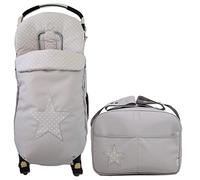 Set sac housse universel pour poussette+Sac à langer et organiseur grand. C'est disponible en plusieurs modèles et couleurs (Star Gris)
