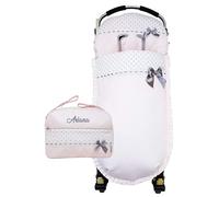 Set sac housse universel pour poussette+Sac à langer et organiseur grand PERSONNALISÉ avec le NOM. C'est disponible en plusieurs modèles et couleurs (Ariana Rose)