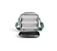 Set sacoche lunch box SEP126V, Gris et vert Isotherme pour conserver vos aliments 6h au frais, avec 3 tupperware