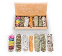 Set Sahumerio 6 Unites - Sauge Blanche à Brûler | 10 cm | Collecté et Fabriqué au Mexique | Sahumérium Naturel | Protection Spirituelle | Nettoyage Énergétique, 10 cm