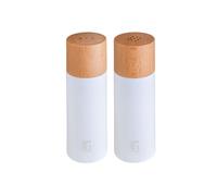 Set salière et poivrière Bergner NATURALLY BG Blanc bois de hêtre 15 cm (2 pièces)
