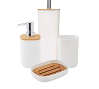 Set salle de bain 4 pièces uni en bambou