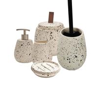 Set salle de bain moucheté 5 pièces céramique blanc