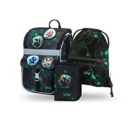 Baagl Cartable garçon fille ensemble 3 pièces - Sac d'école Zippy pour 1ère classe - Cartable primaire avec sangle de poitrine - Sac à dos d'école ergonomique, Dragon., De taille moyenne, Créateur