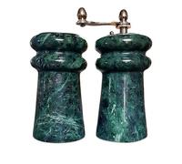 Set sel et poivre en marbre vert vert vert italien Marble Salt and Pepper Set H. 13 cm