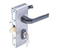 Aqbau Kit de serrure à crochet avec boîtier de serrure 72/40 pour porte coulissante, serrure à mortaise, porte coulissante, serrure à crochet, serrure à crochet, porte de jardin, porte d'entrée, en