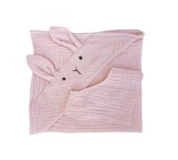 Set serviette-bandana bunny bobble rose