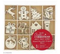 Set Silhouettes en bois - Images de Noël - 48 pcs G