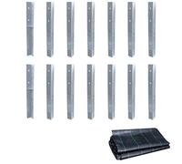 Set SolidLock WICKEY - Ancrages d'angle galvanisés + toile anti-mauvaises herbes -pour une garantie de 10 ans sur Wickey* -lot de 14