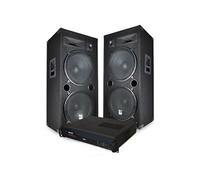 set sonorisation dj club lsc215 boomers 38cm - amplificateur gemini 4000w - câblages