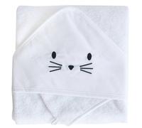 Set Sortie De Bain Et Gant Lapin Blanc 75X75