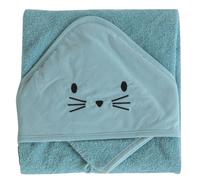 Set Sortie De Bain Et Gant Lapin Bleu 75X75