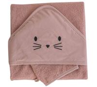 Set Sortie De Bain Et Gant Lapin Terracotta 90X150